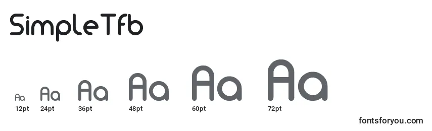 Размеры шрифта SimpleTfb