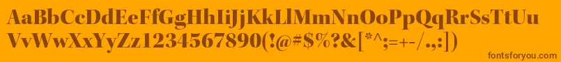 Fonte KeplerstdBlackdisp – fontes marrons em um fundo laranja