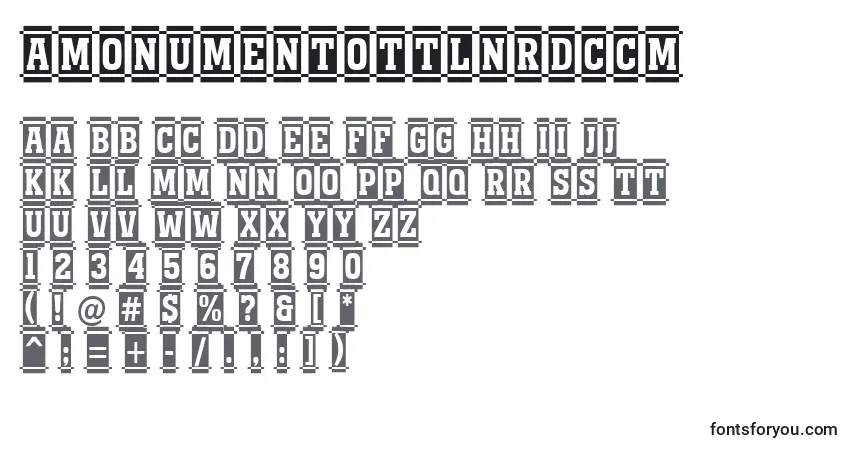 Czcionka AMonumentottlnrdccm – alfabet, cyfry, specjalne znaki