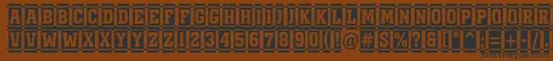 Czcionka AMonumentottlnrdccm – czarne czcionki na brązowym tle