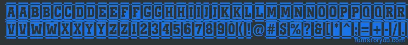 Czcionka AMonumentottlnrdccm – niebieskie czcionki na czarnym tle