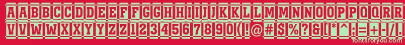 AMonumentottlnrdccm Font – Green Fonts on Red Background