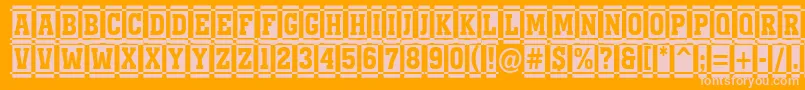 フォントAMonumentottlnrdccm – オレンジの背景にピンクのフォント