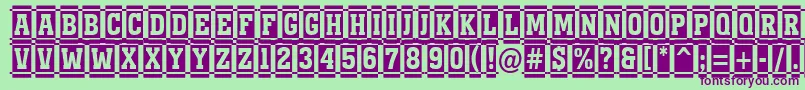 AMonumentottlnrdccm Font – Purple Fonts on Green Background