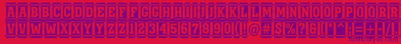 Czcionka AMonumentottlnrdccm – fioletowe czcionki na czerwonym tle