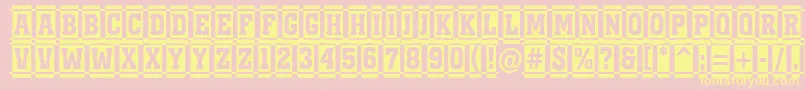 フォントAMonumentottlnrdccm – 黄色のフォント、ピンクの背景