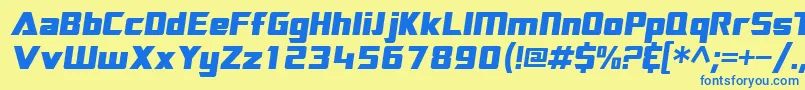 SftransroboticsextendedOblique Font – Blue Fonts on Yellow Background