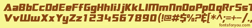 SftransroboticsextendedOblique Font – Brown Fonts on Yellow Background