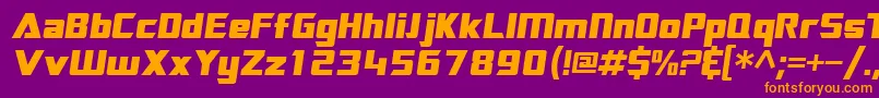 SftransroboticsextendedOblique Font – Orange Fonts on Purple Background