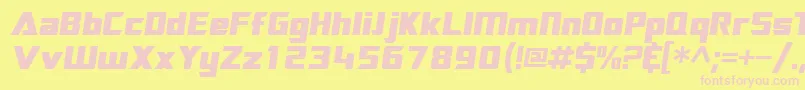 SftransroboticsextendedOblique Font – Pink Fonts on Yellow Background