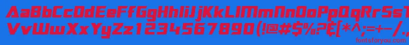 SftransroboticsextendedOblique Font – Red Fonts on Blue Background