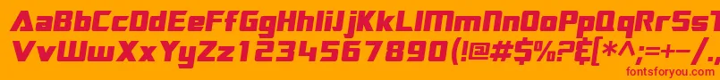 フォントSftransroboticsextendedOblique – オレンジの背景に赤い文字