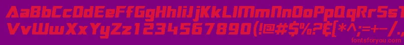 SftransroboticsextendedOblique Font – Red Fonts on Purple Background