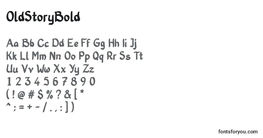 Schriftart OldStoryBold (87961) – Alphabet, Zahlen, spezielle Symbole