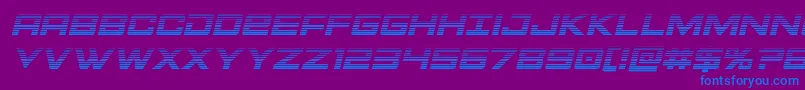 Montrocgradital-Schriftart – Blaue Schriften auf violettem Hintergrund