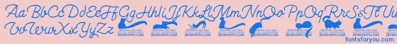 Kittenswashmonolinetrial Font – Blue Fonts on Pink Background