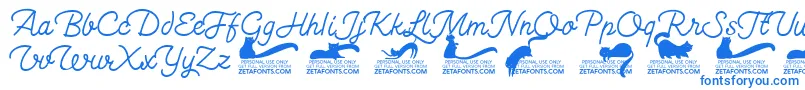 Kittenswashmonolinetrial Font – Blue Fonts on White Background