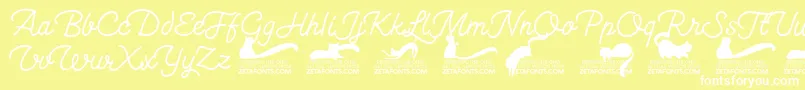 Kittenswashmonolinetrial Font – White Fonts on Yellow Background