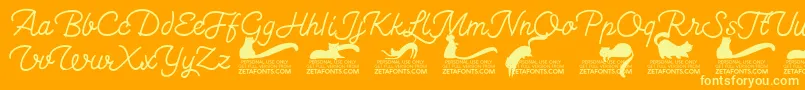 Kittenswashmonolinetrial Font – Yellow Fonts on Orange Background