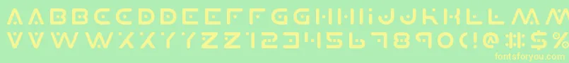 Planetxv2 Font – Yellow Fonts on Green Background