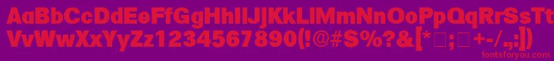 SalinaDisplaySsi-Schriftart – Rote Schriften auf violettem Hintergrund