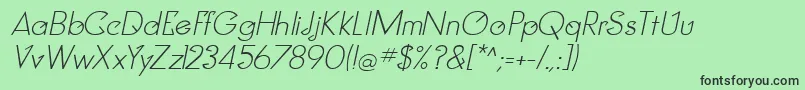 フォントClockerItalic – 緑の背景に黒い文字