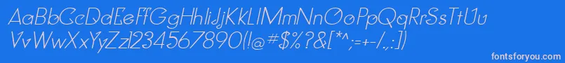 ClockerItalic Font – Pink Fonts on Blue Background