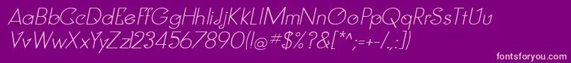 ClockerItalic Font – Pink Fonts on Purple Background