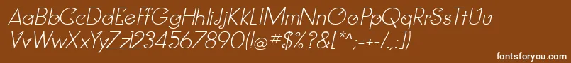 Fonte ClockerItalic – fontes brancas em um fundo marrom