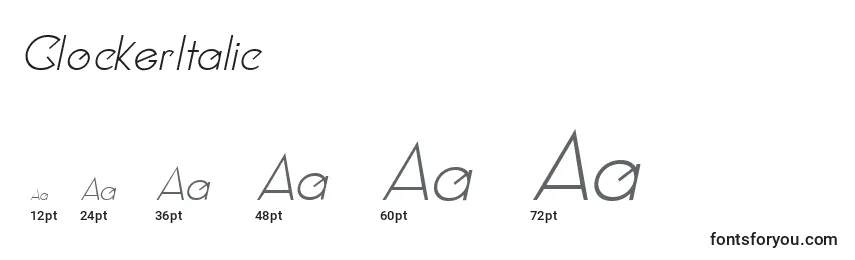 ClockerItalic Font Sizes