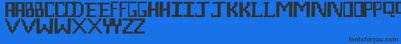 LegoManiac Font – Black Fonts on Blue Background