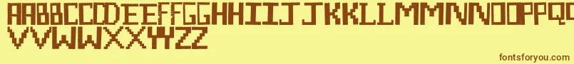 LegoManiac Font – Brown Fonts on Yellow Background