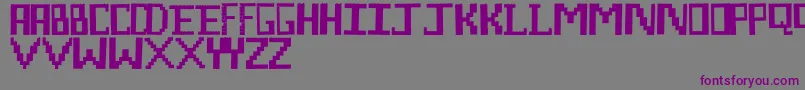 LegoManiac-fontti – violetit fontit harmaalla taustalla
