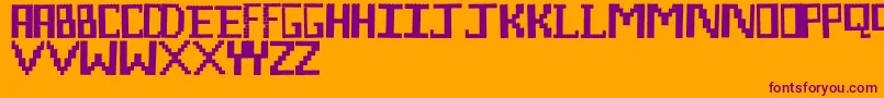 フォントLegoManiac – オレンジの背景に紫のフォント