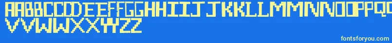 LegoManiac Font – Yellow Fonts on Blue Background