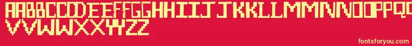 LegoManiac Font – Yellow Fonts on Red Background