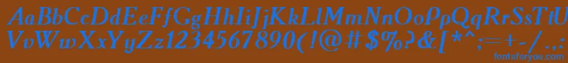 Шрифт Academy.KzBoldItalic – синие шрифты на коричневом фоне