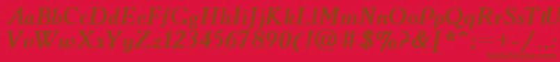 Academy.KzBoldItalic Font – Brown Fonts on Red Background