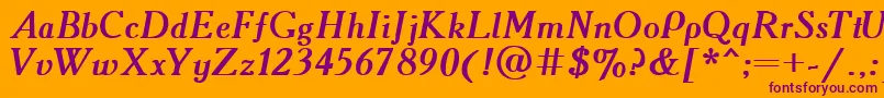 Academy.KzBoldItalic Font – Purple Fonts on Orange Background