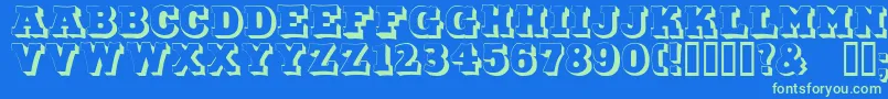 DuoLicht Font – Green Fonts on Blue Background