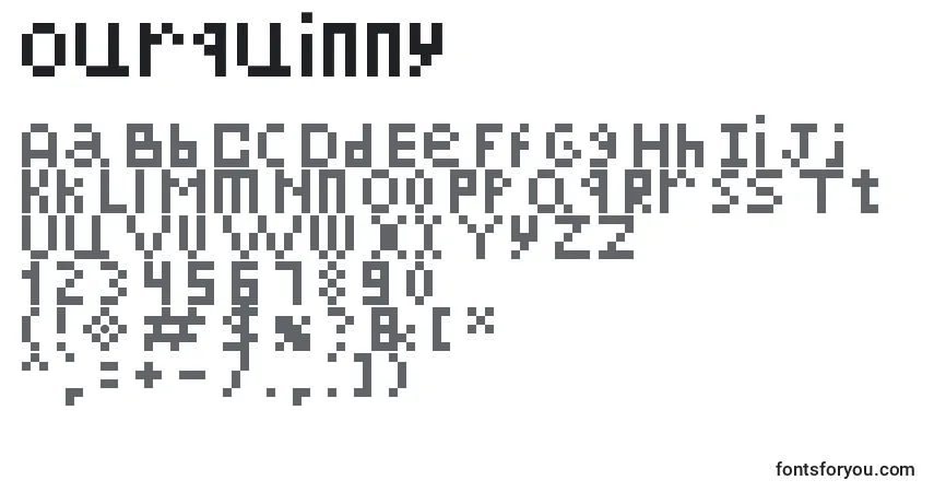 Ourquinnyフォント–アルファベット、数字、特殊文字