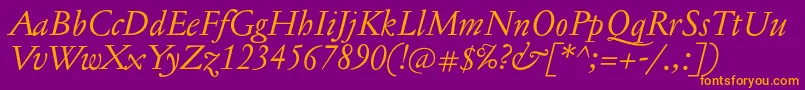 JannontextItalic Font – Orange Fonts on Purple Background