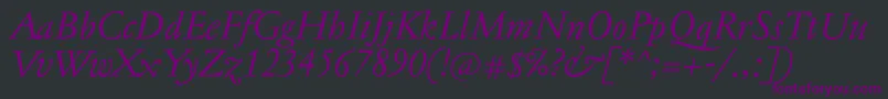 JannontextItalic Font – Purple Fonts on Black Background
