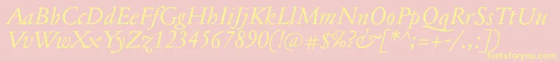 JannontextItalic Font – Yellow Fonts on Pink Background