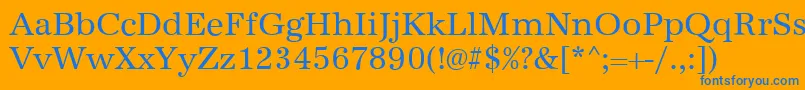 AntiquaRegular Font – Blue Fonts on Orange Background