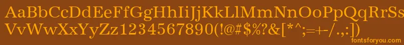 Police AntiquaRegular – polices orange sur fond brun