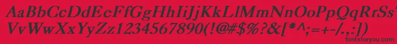 CaslonBoldItalic-Schriftart – Schwarze Schriften auf rotem Hintergrund