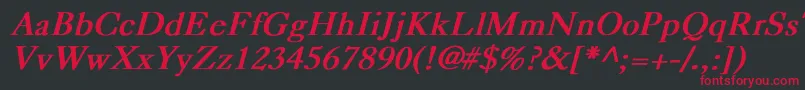 CaslonBoldItalic Font – Red Fonts on Black Background