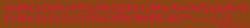 CaslonBoldItalic Font – Red Fonts on Brown Background