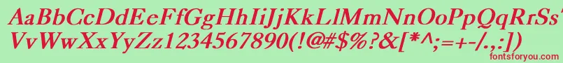 CaslonBoldItalic-Schriftart – Rote Schriften auf grünem Hintergrund